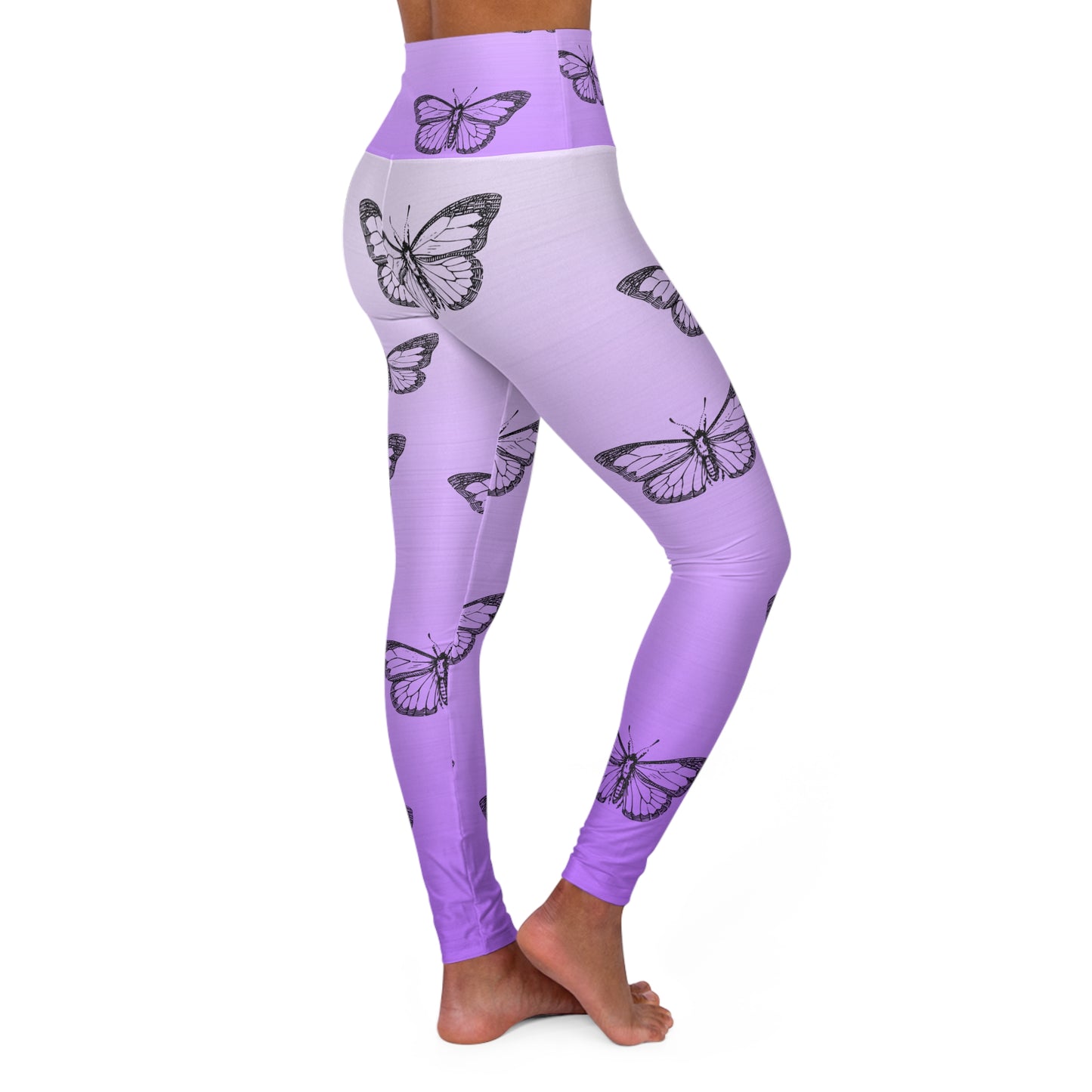 Butterfly Print High Waisted Yoga Leggings - Stylish & Comfortable Activewear