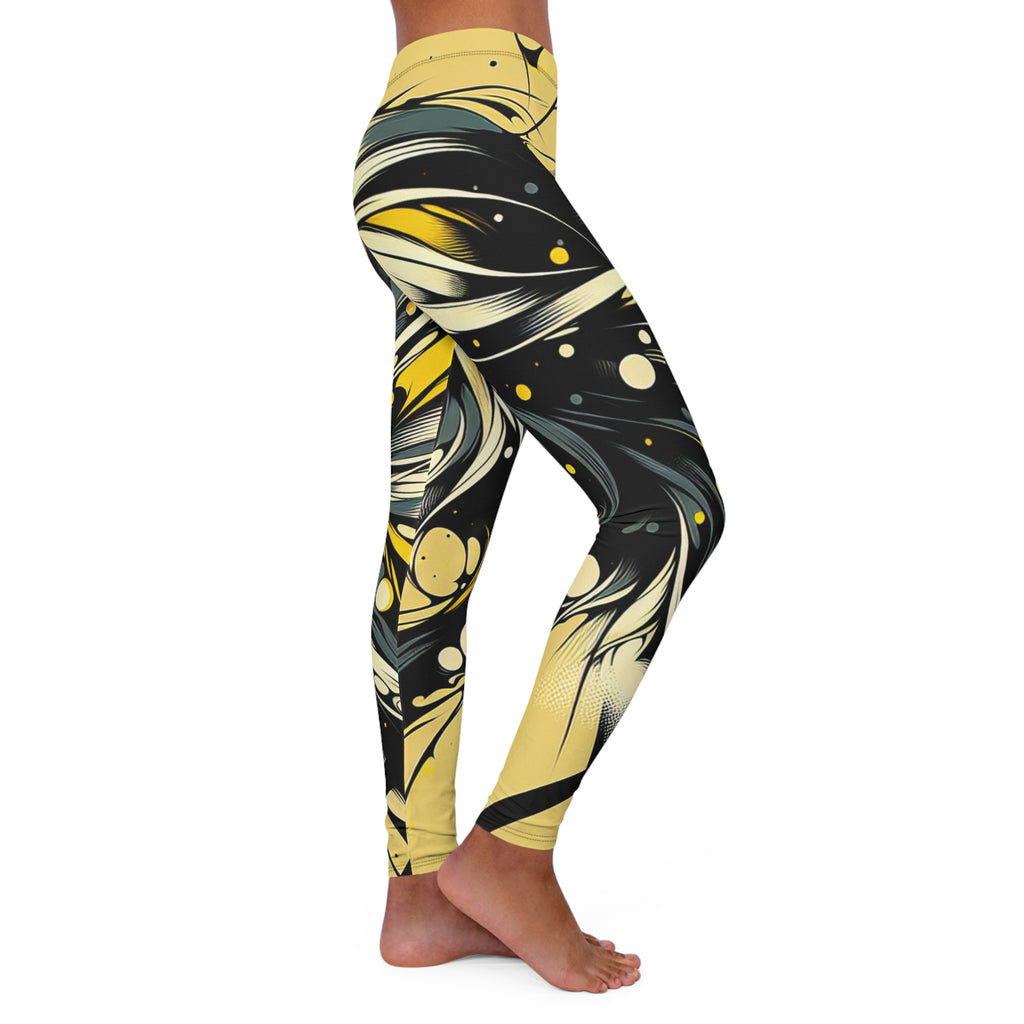 Stylish Women's Spandex Leggings with Abstract Design