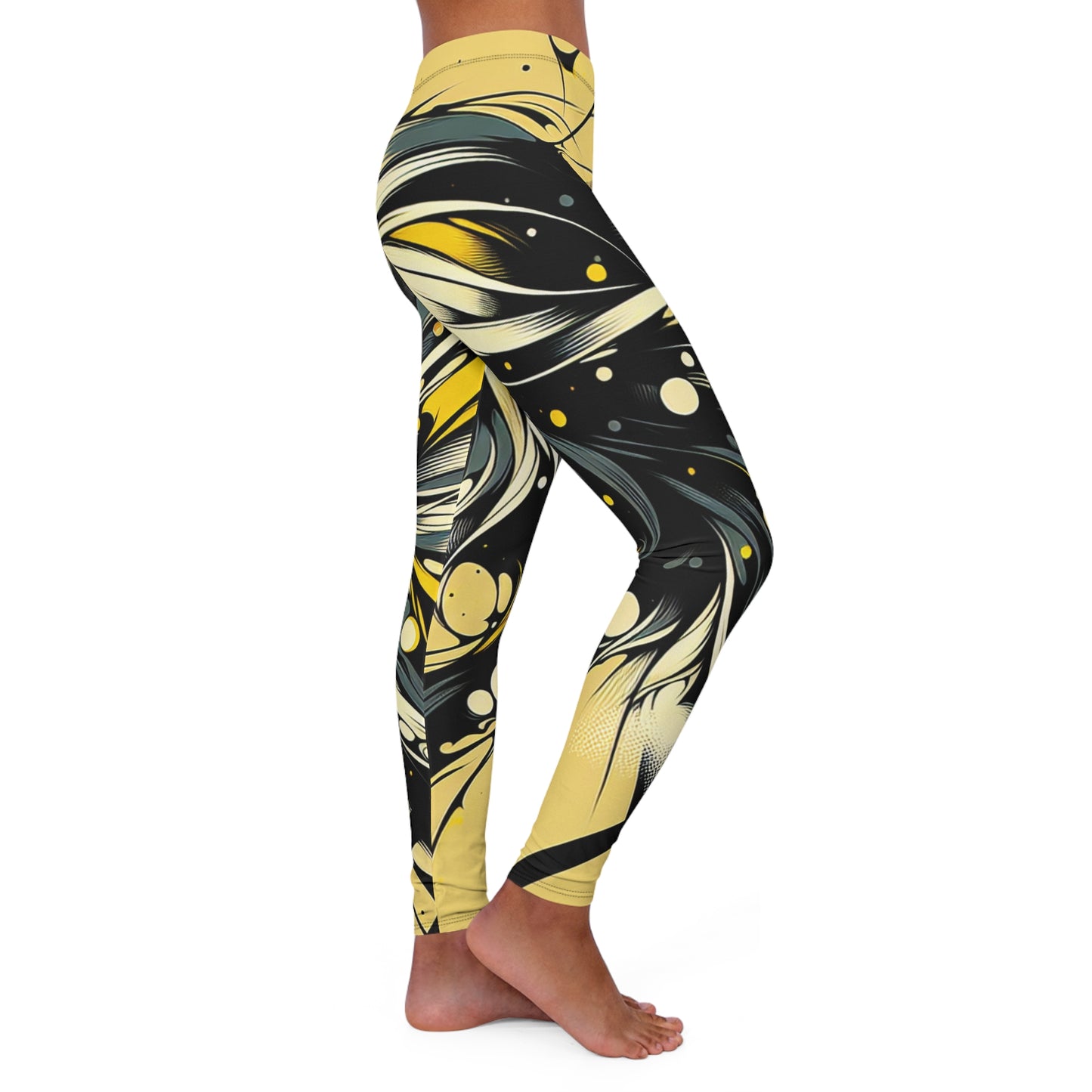 Stylish Women's Spandex Leggings with Abstract Design