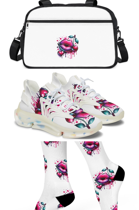 Cherry lip bag and sneakers bundle