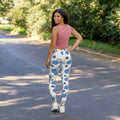 Trendy Blue Polka Dot Women's Casual Leggings