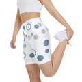 Chic Blue and gray polka dots Women's Workout Shorts