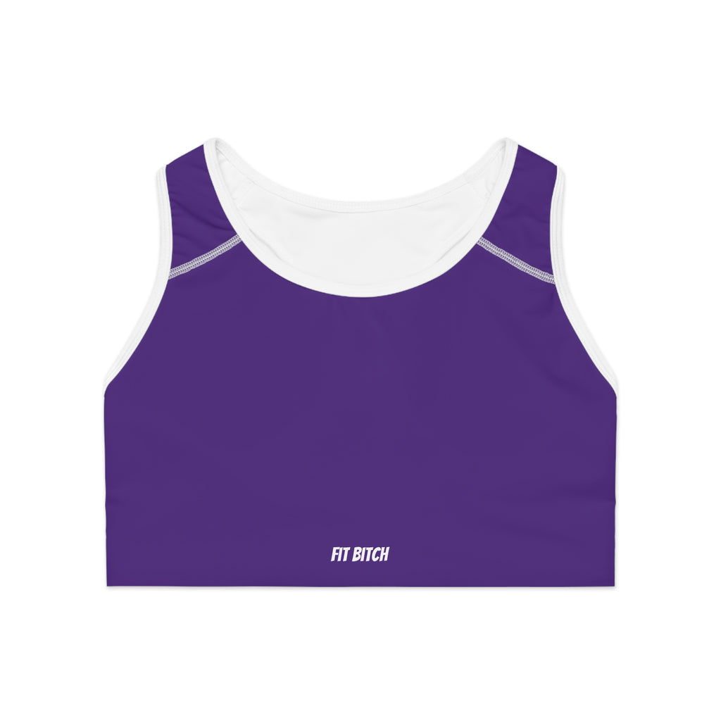 Empowering Purple Sports Bra, Fitness Wear, Workout Top, AOP Athletic Bra, Activewear for Gym Lovers