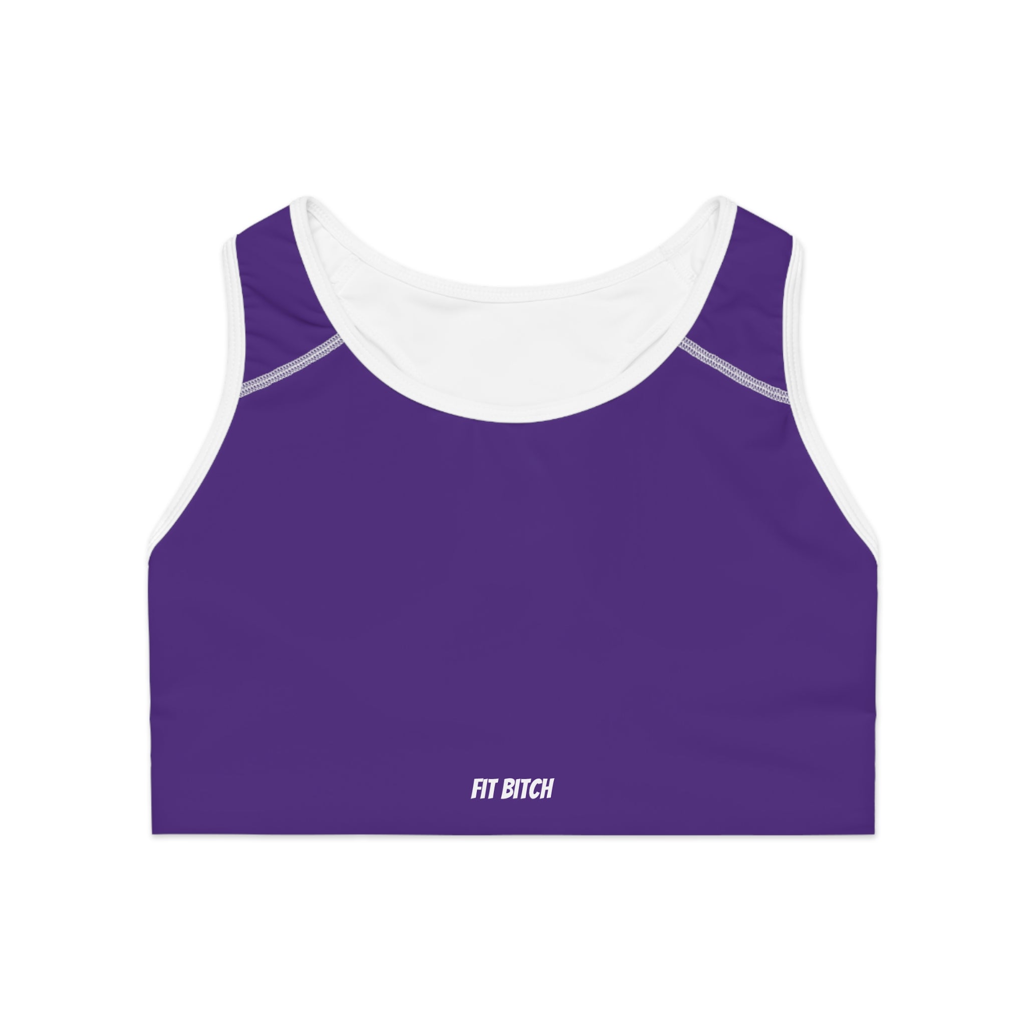 Empowering Purple Sports Bra, Fitness Wear, Workout Top, AOP Athletic Bra, Activewear for Gym Lovers