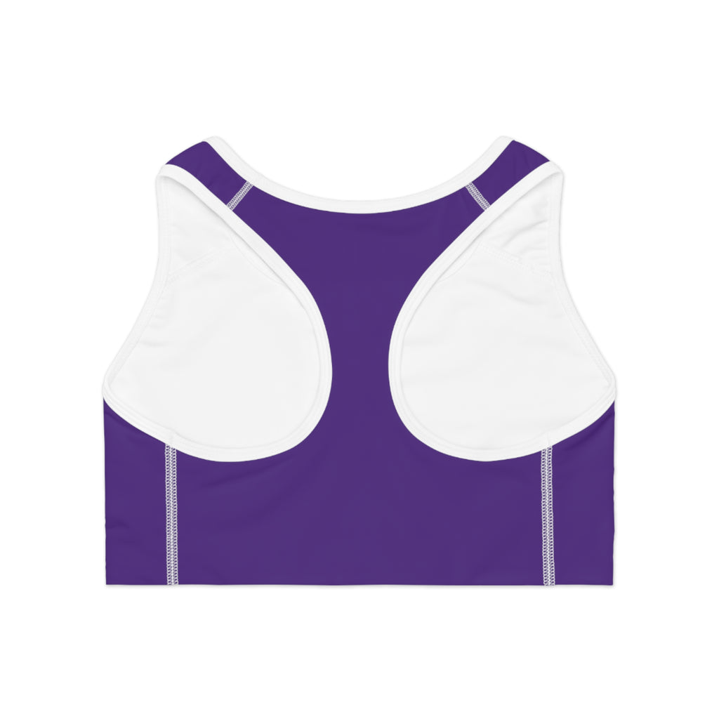 Empowering Purple Sports Bra, Fitness Wear, Workout Top, AOP Athletic Bra, Activewear for Gym Lovers