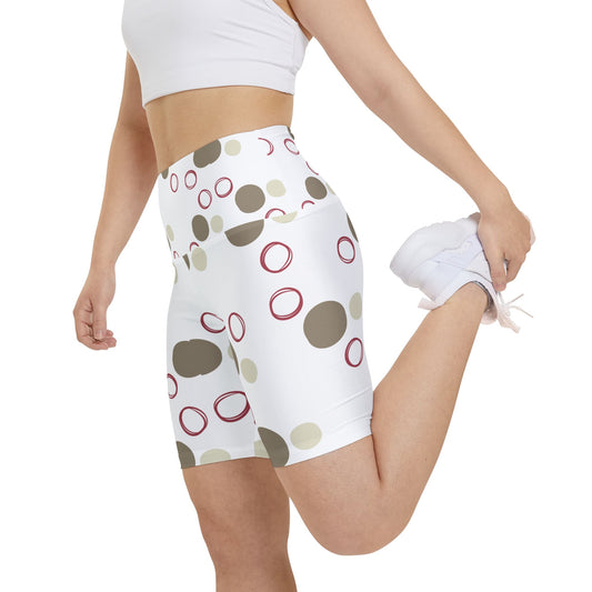 Trendy Women Workout Shorts with Fun Polka Dot Design