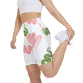 Pink and green squiggly Trendy Women's Workout Shorts