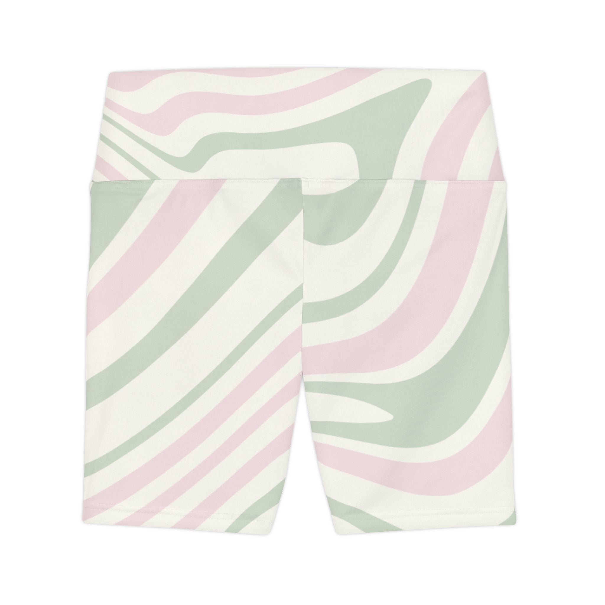 Stylish Women's Workout Shorts - Pink and Green Zebra Print for Fitness Enthusiasts