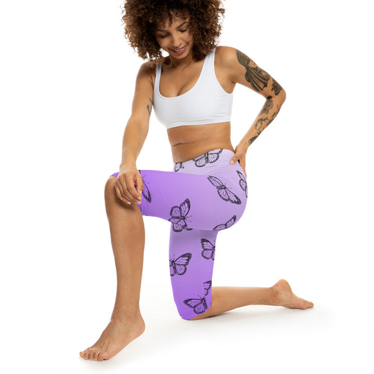Butterfly Print Women’s Capri Leggings - Stylish & Comfortable Activewear