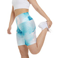 Soft Blue Watercolor Women's Workout Shorts - Perfect for Active Lifestyles