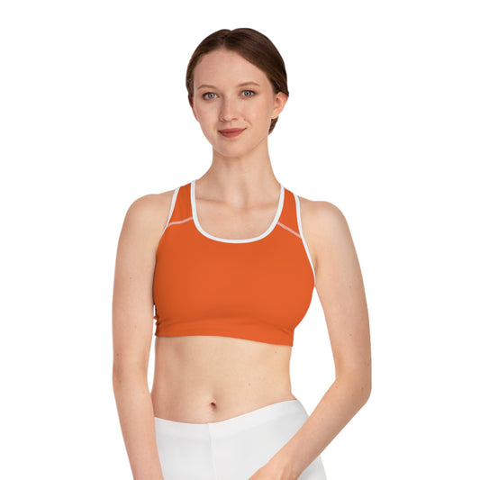 Sporty Orange Sports Bra, Athletic Wear, Workout Gear, Fitness Clothing, Yoga Top, Running Apparel