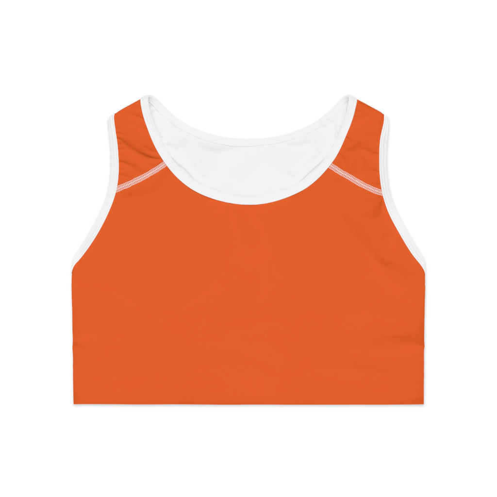 Sporty Orange Sports Bra, Athletic Wear, Workout Gear, Fitness Clothing, Yoga Top, Running Apparel