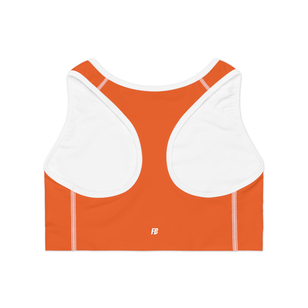 Sporty Orange Sports Bra, Athletic Wear, Workout Gear, Fitness Clothing, Yoga Top, Running Apparel