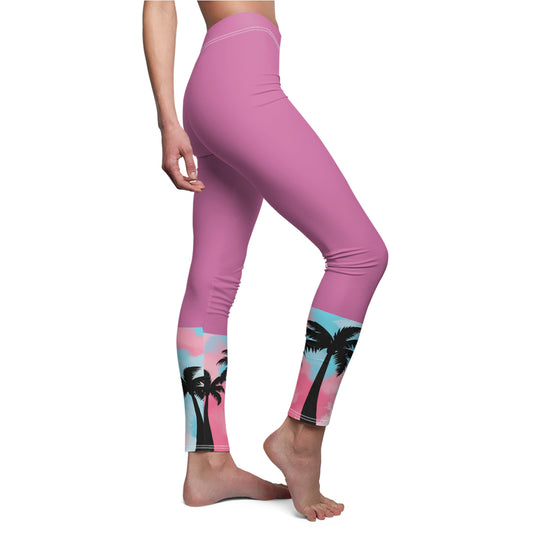 Tropical Palm Print Casual Leggings for Women - Stylish Comfort for Everyday Wear